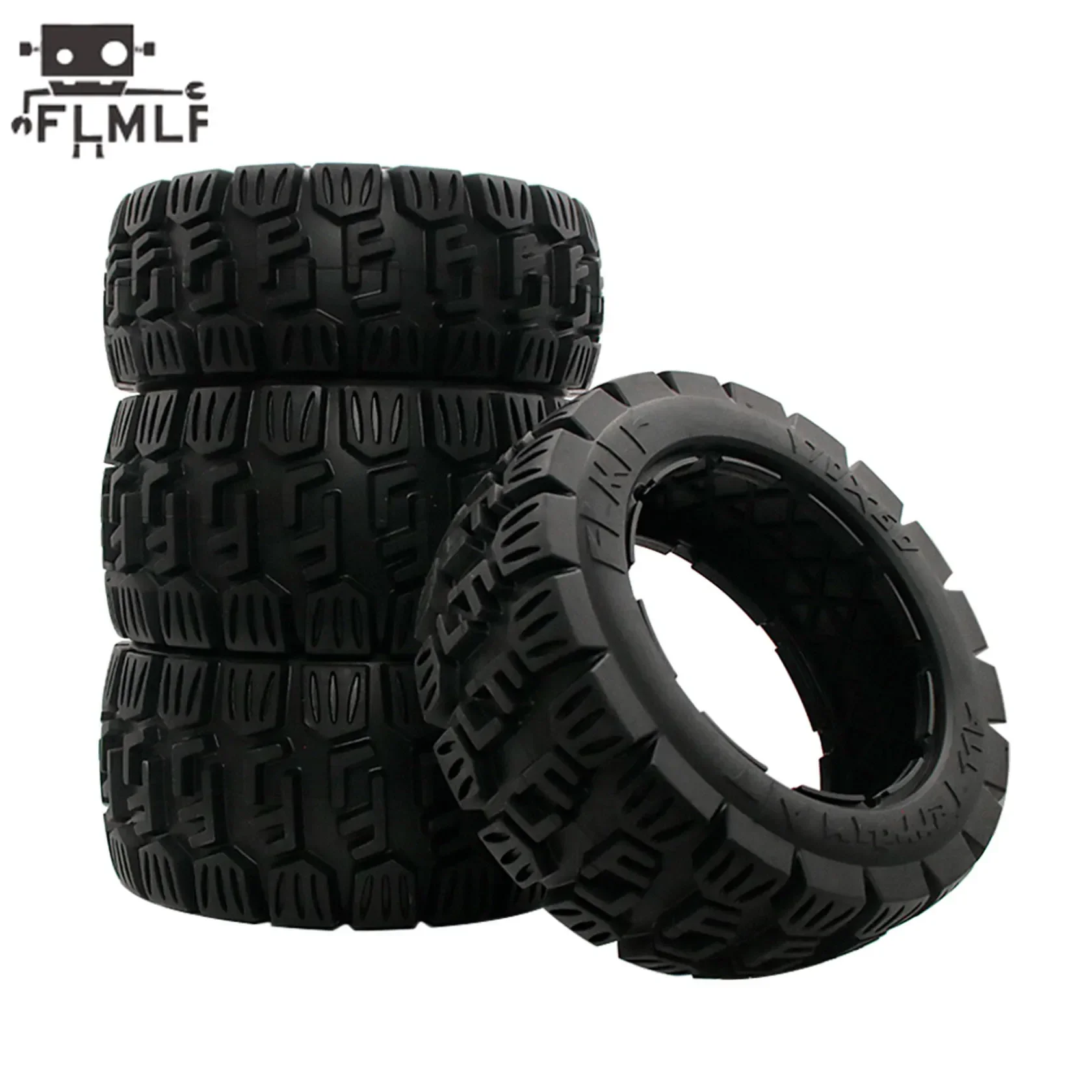 FLMLF Rc Car Wear-resistant Front or Rear Knobby Wheel Tire Skin Kit for 1/5 HPI ROFUN BAHA ROVAN King Motor BAJA 5B Truck Parts