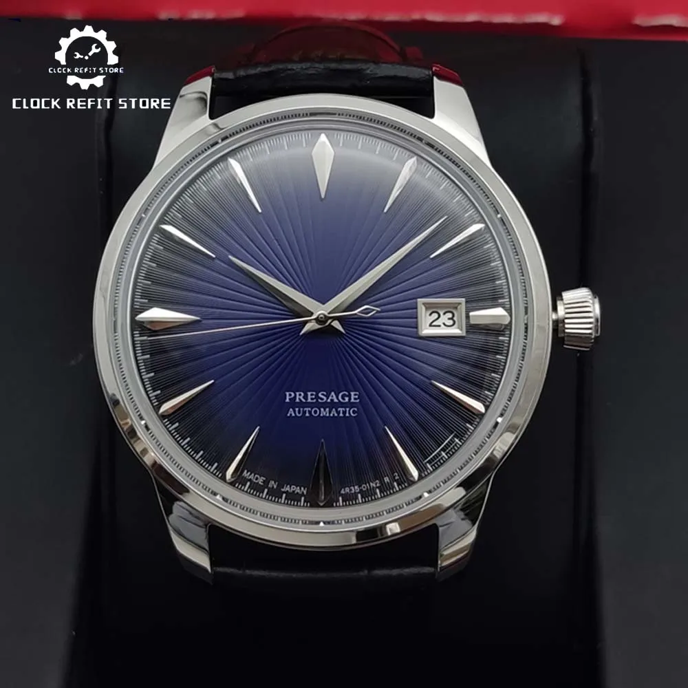 ساعة ميكانيكية أوتوماتيكية دائرية كلاسيكية للرجال، عيار NH35، هيكل 40 ملم، حزام جلدي مريح، ساعة رجالية