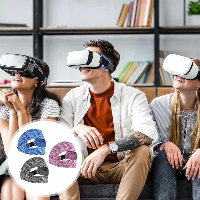 3 Pcs Adjustable VR Eye Mask Breathable VR Breathable Sweat Mask Comfortable AR Eye Mask for Any Head Size Most VR Devices