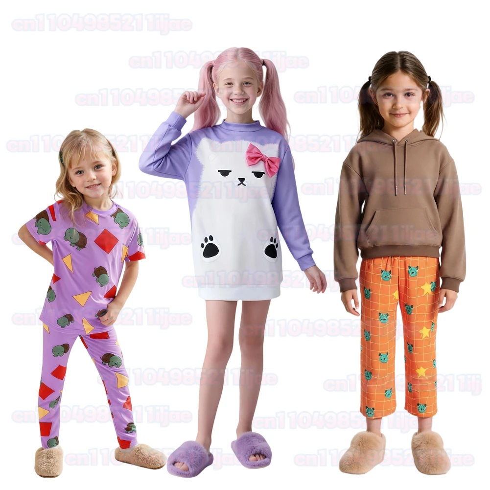 

2025 Cartoon Demon Hunter of KPop Cosplay Rumi Mira Zoey Kids Pajamas Party Disguise Outfits Suits Roleplay Halloween Carnival