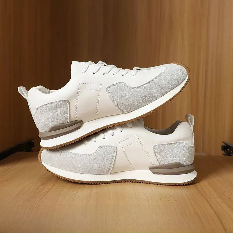 

Classic Agan Men's Outdoor Leather And Fleece Sports Casual Shoes Breathable Comfortable Low Top Flat Heel Rubber Soled Shoes