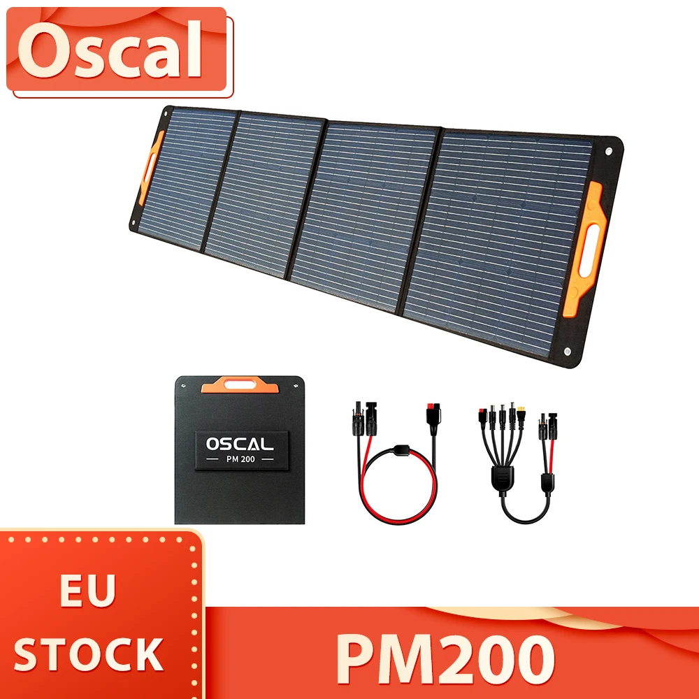 Oscal PM200 200W Foldable Solar Panel, Adjustable Kickstand, ≥22% Solar Conversion Efficiency, ETFE Material