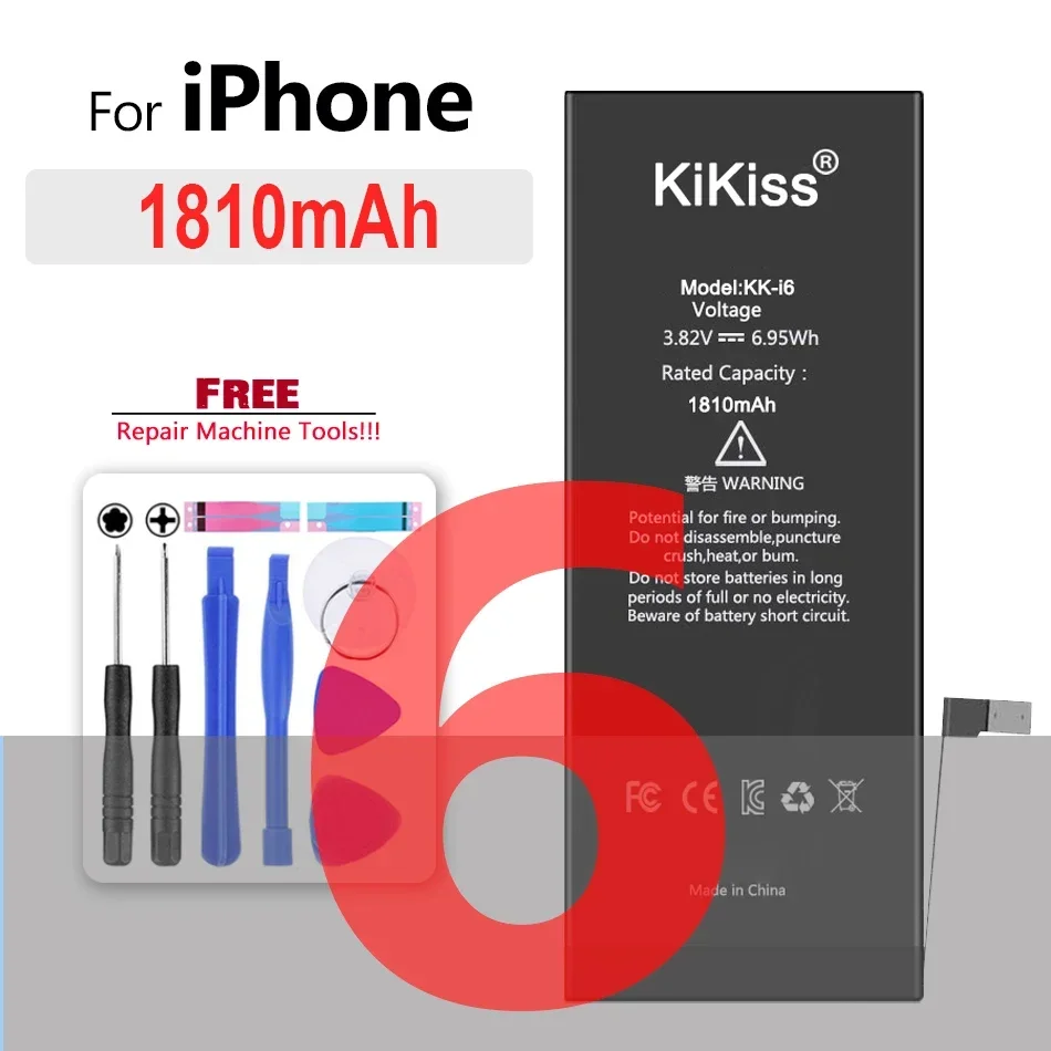 Batería de Alta Capacidad para iPhone 6S 6 7 8 Plus 6Plus, iPhone X SE 5S 5C 5 XR XS Max, Reemplazo 5