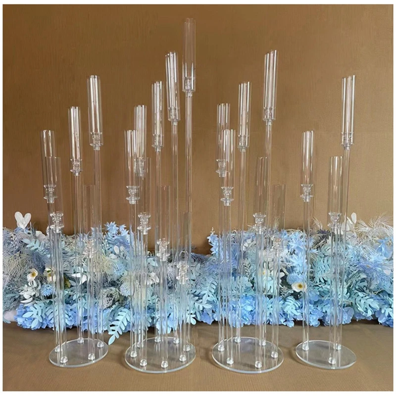 2pcs 4pcs 10pcs Wedding Decoration Centerpiece Candelabra Clear Candle Holder Acrylic Candlesticks for Weddings Event Party image 2