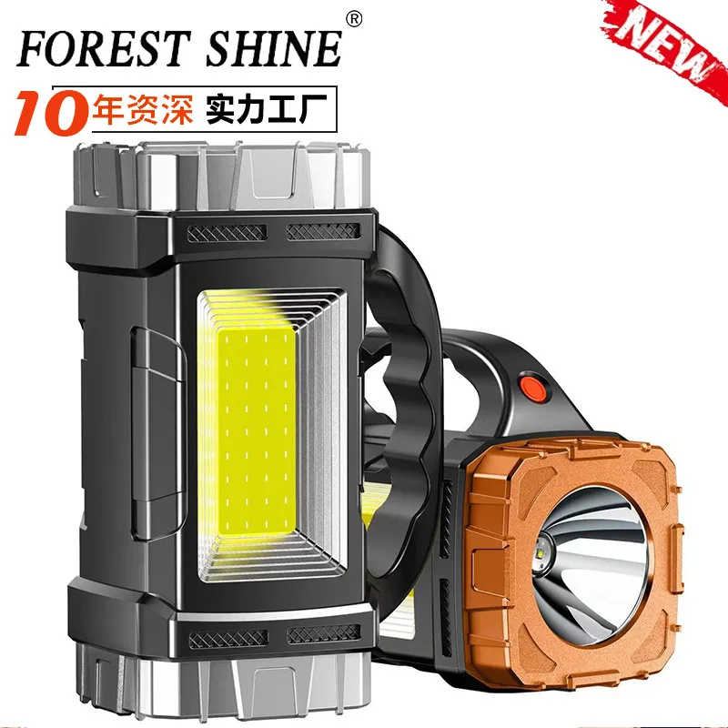 New Portable Lamp Outdoor Work Light Bright Flashlight Red and Blue Flashing Warning Light Water-Proof LED Lights