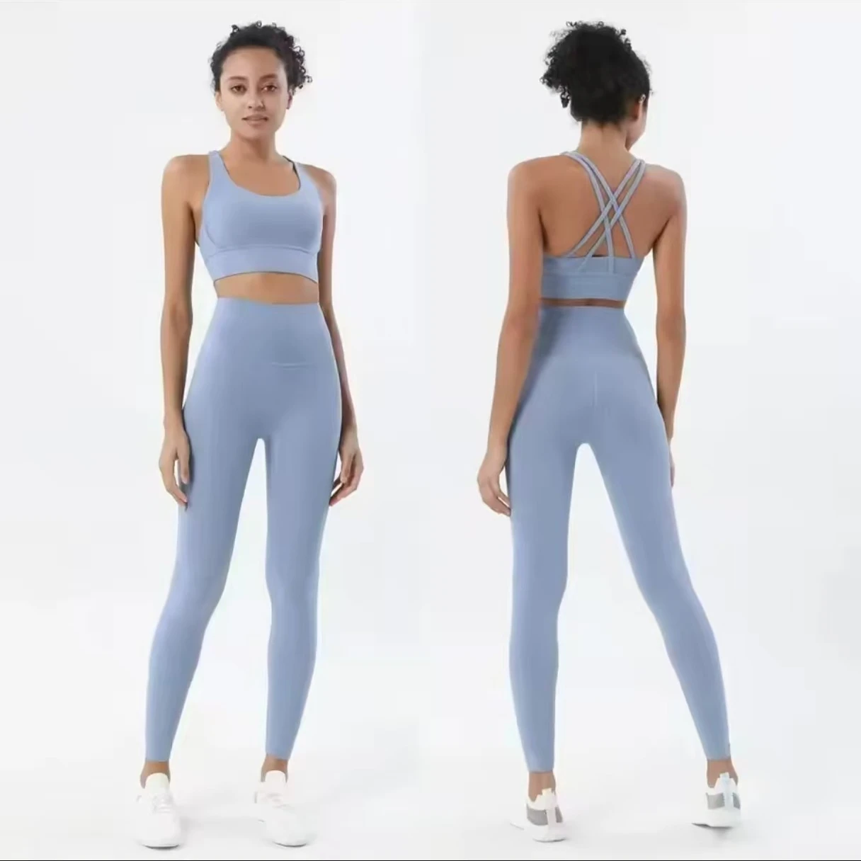 

Lemon 2 Pieces Yoga Sport Bra+Leggings High Waist Naked Feeling Fitness Running Pants Athletic Gym Fitness Yoga Vest Workout Set