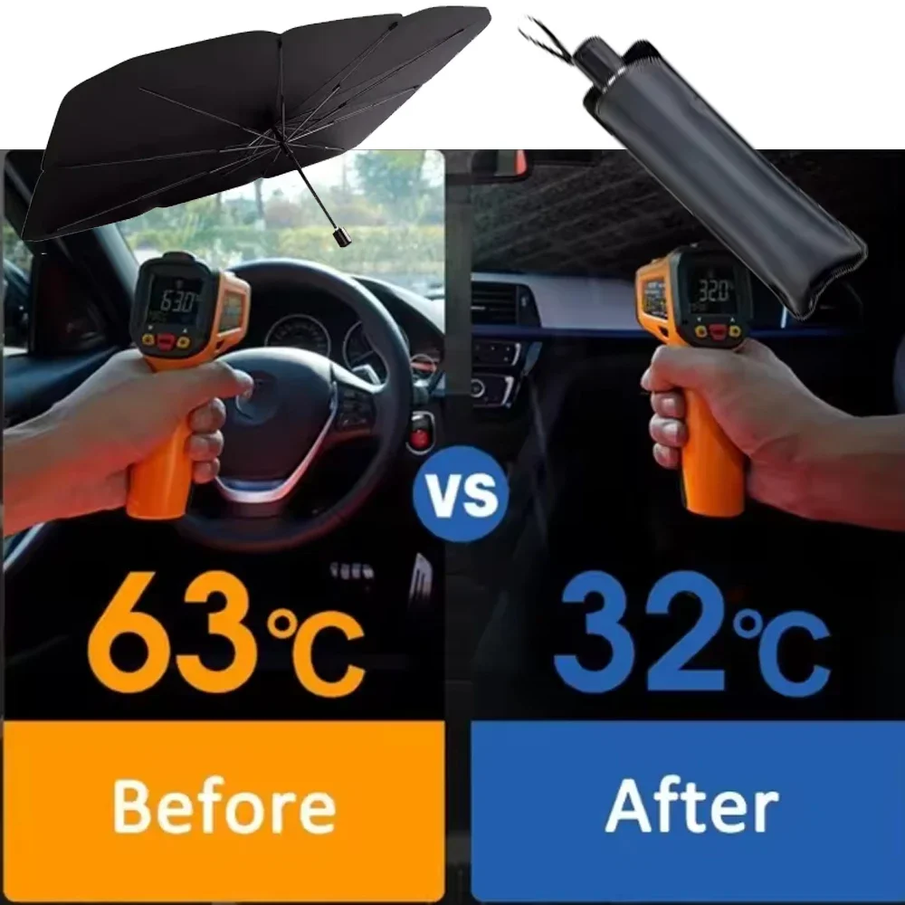 Summer car sun protection heat insulation sunshade for front windshield titanium silver sun visor sun umbrella