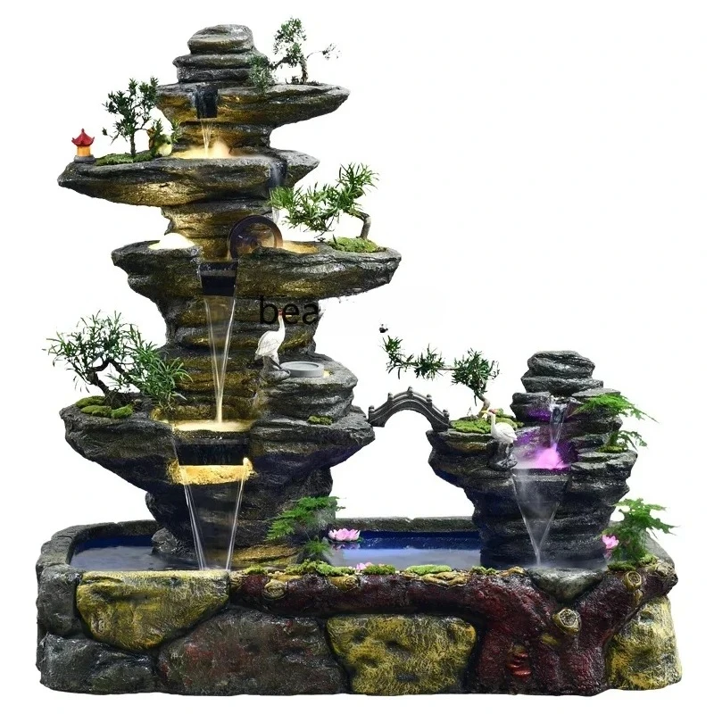 

53 качающийся фонтан, проточная вода, рыбный пруд, пейзаж, бонсай, гостиная, балкон, офис, открытый пейзажный орнамент