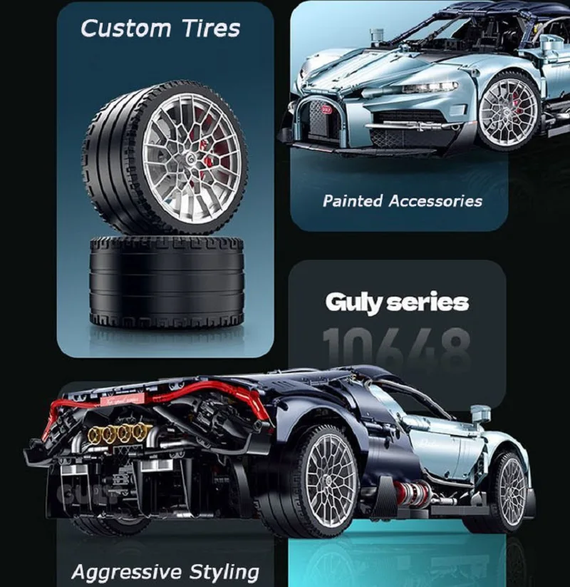 

Remote Control Sport Racing Car Vehicle Model Kit Toy Gift 3719PCS Original Box 1:8 Technical Supercar Building Blocks 10648