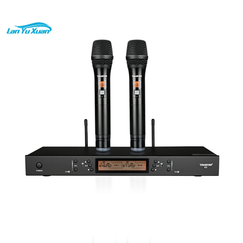 

G5 Wireless Microphone 2 Channel UHF 645-693MHz Professional Performance Host Live Broadcast Party Handheld Microphone