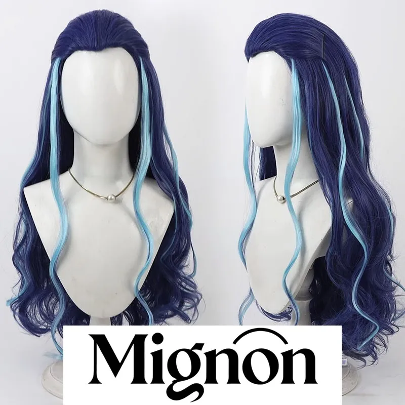 

Парик для косплея The West Sea Dragon King, синие блики, кудри, подарок на Хэллоуин