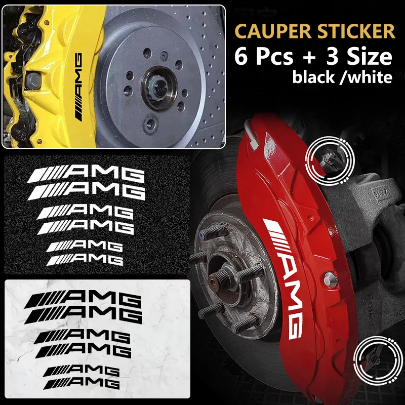 for Car Brake Caliper Sticker Car Accessories For Mercedes Benz AMG A C E R M class CLA GLA W204 W210 W124 W205 W203 Auto Goods