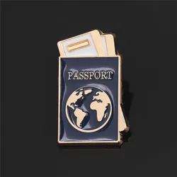 Travel Passport Jewelry Enamel pins Brooch Pin Metal Badges Brooches Pins Pilot Gift