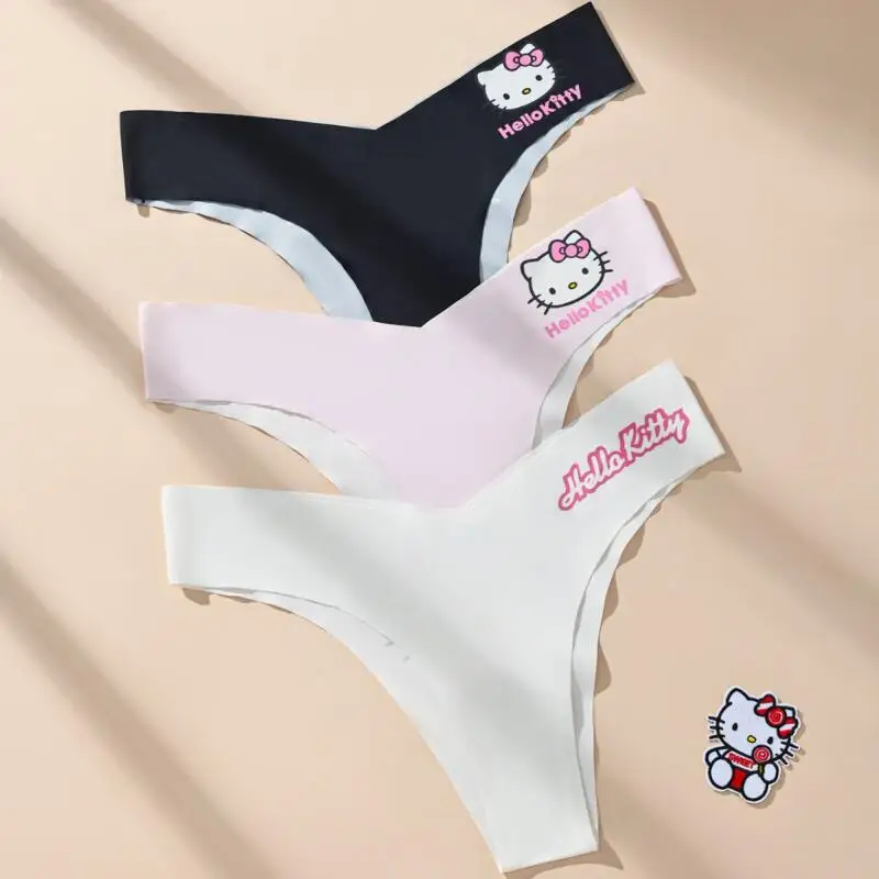 Hello Kitty Cute Underwear Low Waist Kawaii Anime Kuromi Girl Underwear Bow T Pants Women Accessories Holiday Gift