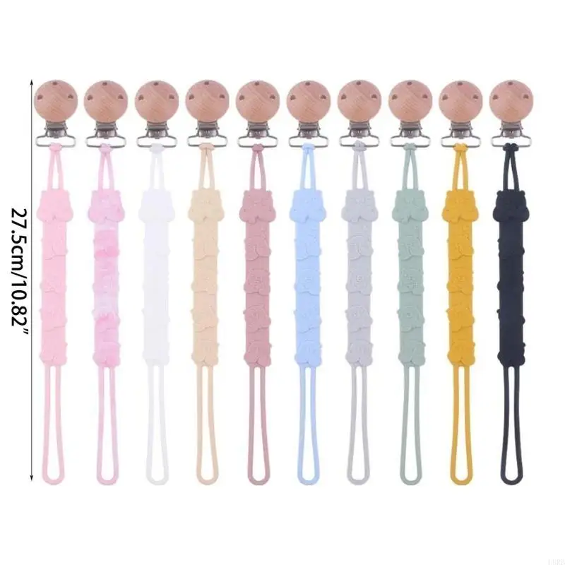 حامل لهاية من السيليكون مع مشبك سلسلة التسنين للأطفال هدية عيد الميلاد L8RB