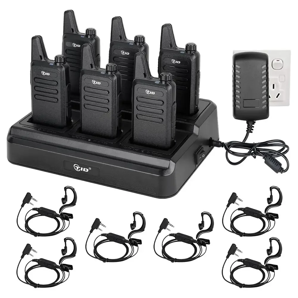 

TIDRADIO TD-M8s Radios Walkie Talkies Two Way Radio (6 Pack) License-Free FRS Radio with 6 Way Multi Gang Charger USB Charger