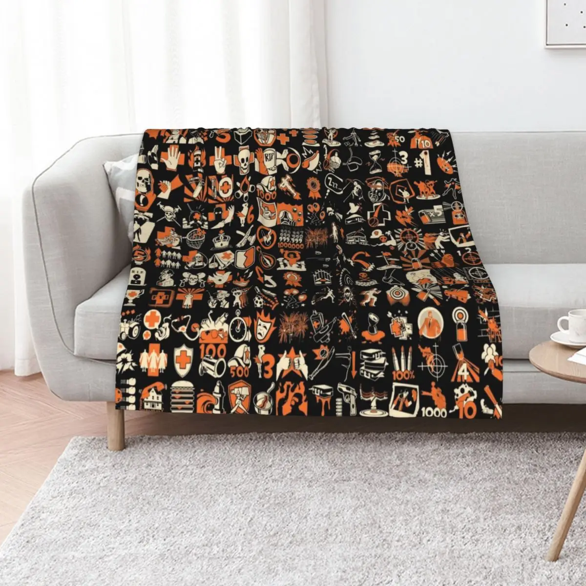 

TF2 Achievements Throw Blanket Blankets For Bed Flannel Extra Large Throw Soft Blankets