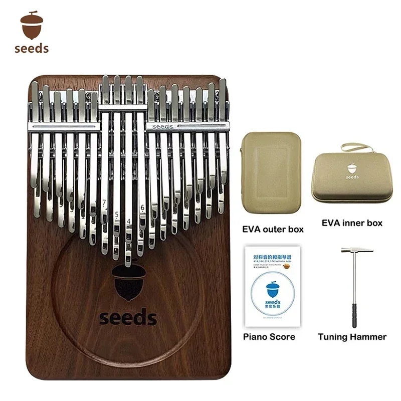 

Chromatic Kalimba 34 Keys C Note Seeds Black Walnut Kalimba Portable Mini Thumb Piano Kalimbas Musical Keyboard Instrument Gifts