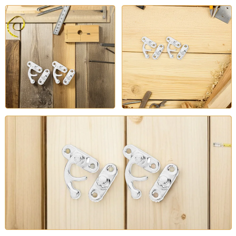 20 قطعة صندوق صغير ريترو المزالج خمر خزانة الزخرفية السنانير DIY بها بنفسك صناديق المجوهرات الخشبية قفل المشبك قفل غلق بمشبك