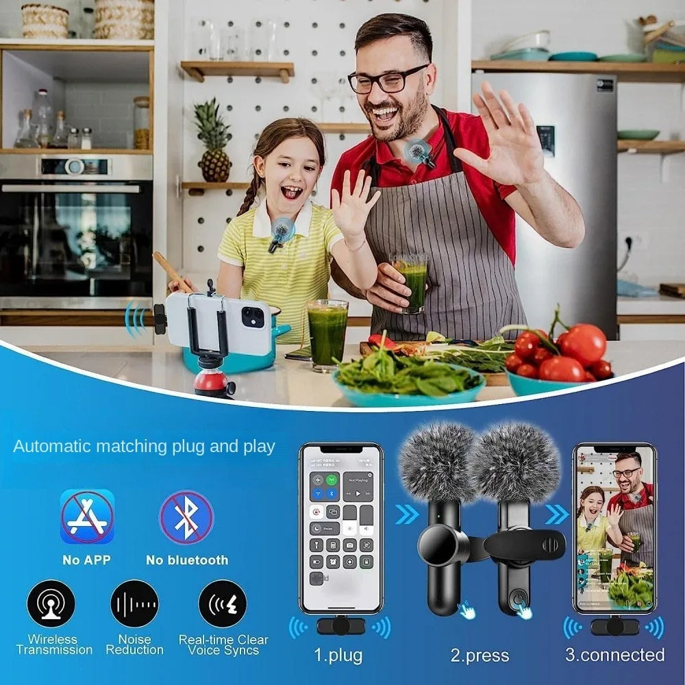 Type-C Mic K3 Mini Lavalier Microphone Professional Portable Mini Lapel Mic Noise Reduction Wireless Wireless K3 Microphone