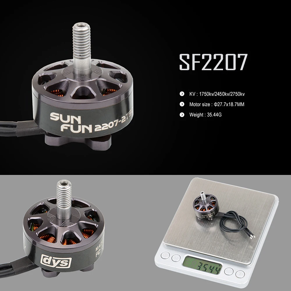 DYS FPV سباق الطائرة بدون طيار فرش السيارات 2207 لتقوم بها بنفسك RC المحركات 4-5S CW الموضوع ل Multirotor كوادكوبتر قطع غيار الطائرات SUN FUN