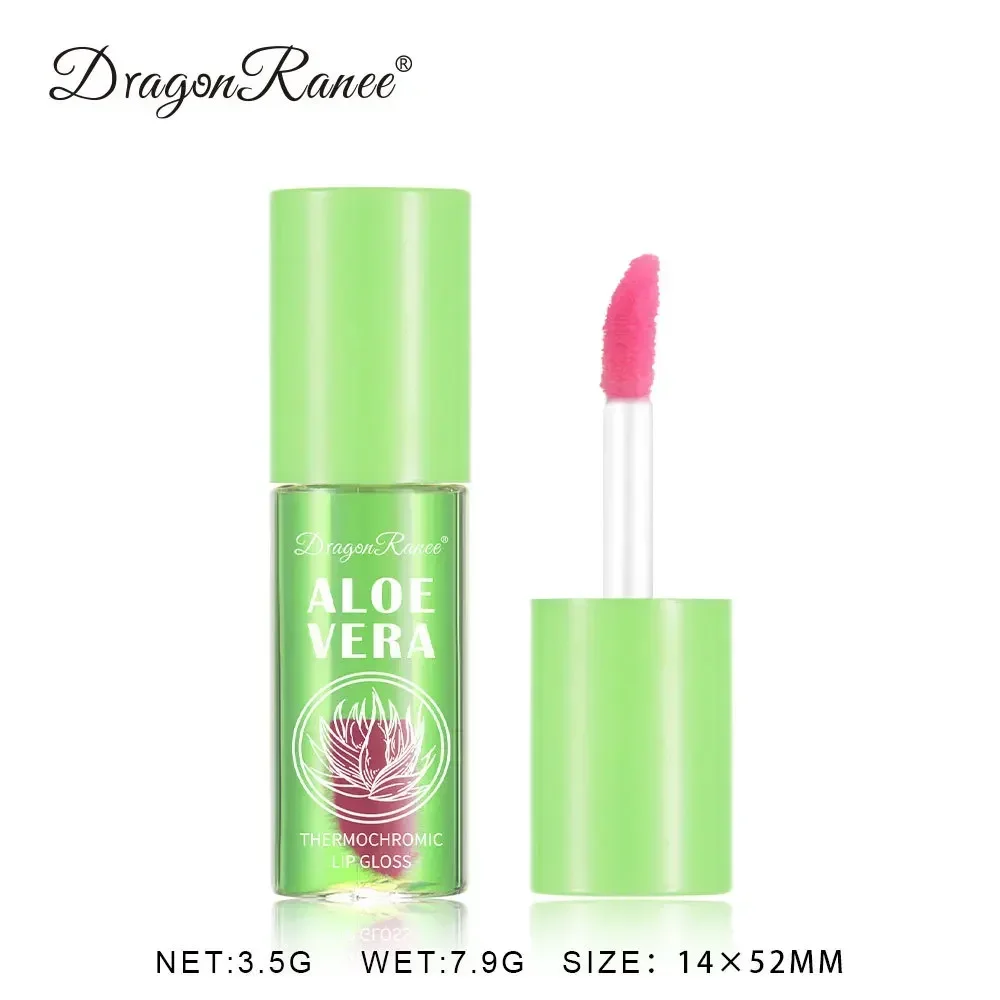 Heallor Aloë Vera Kleur Veranderende Lip Olie Hydraterende Natuurlijke Aloë Lipgloss Cherry Roze Temperatuurverandering Lippenbalsem Voedzaam