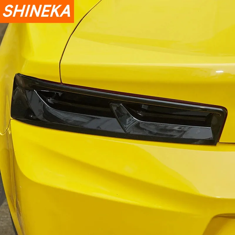 SHINEKA Lamp Hoods For Chevrolet Camaro 2016-2018 ABS Car Rear Taillight High Brake Light Decoration Cover Exterior Accessories