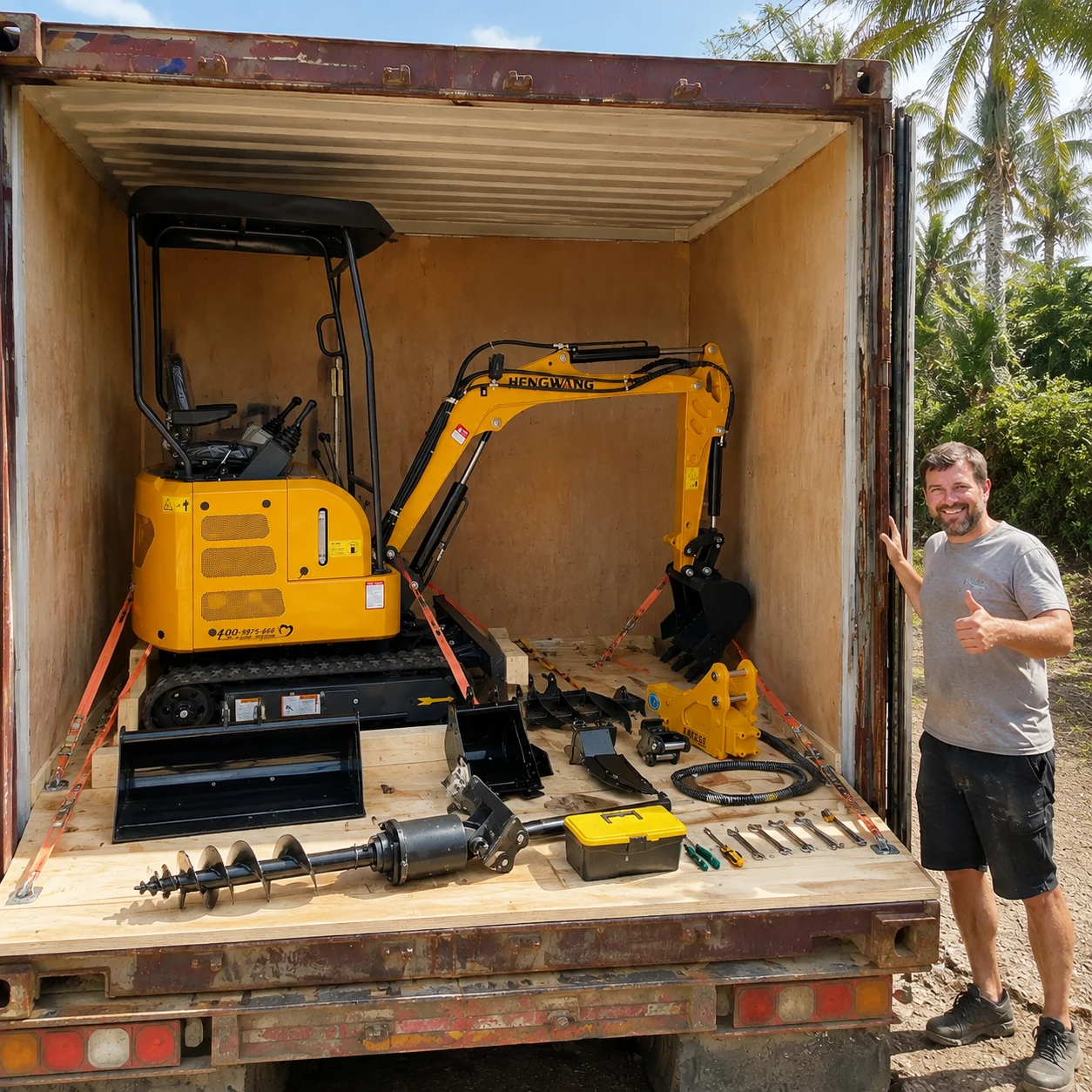 迅速配送 1.7トン ミニショベル 小型掘削機 家庭用 ディ - Tractor Backhoe のレビューと価格