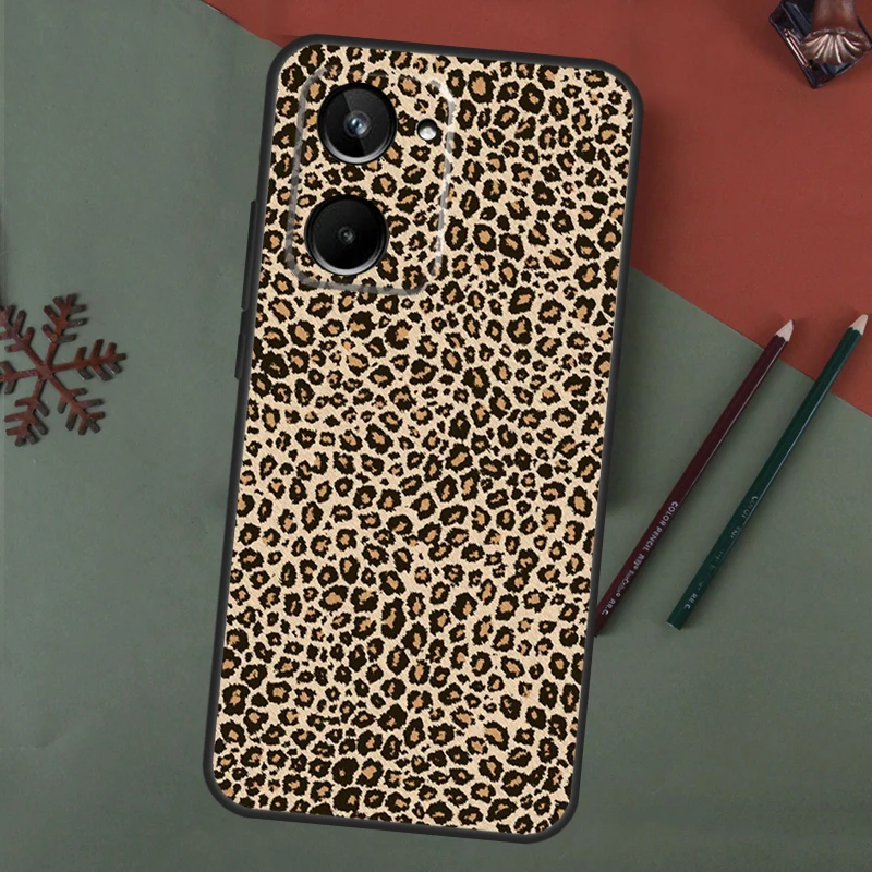 حافظة بطباعة الفهد لهاتف Realme C55 C51 C75 C63 C61 C53 C35 C65 C67 C71 11 12 13 14 15 Pro Plus GT6 GT7 Pro