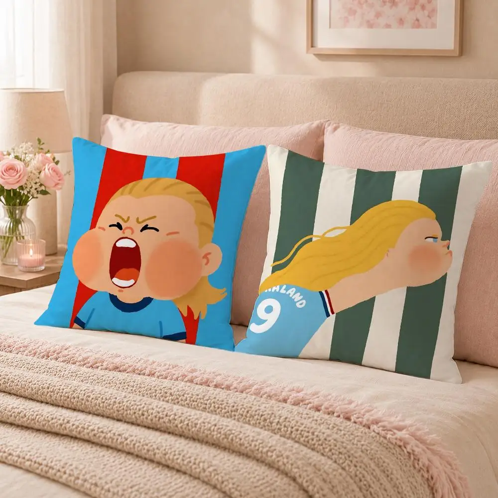 The Robot Haaland Meme Cushion Cover Double-Sided Printed Pillow Cover Hypoallergenic Dust-Mite Proof