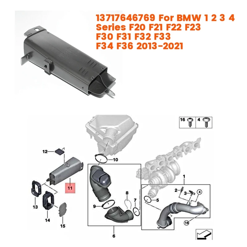 

Engine Air Intake Pipe 13717646769 For BMW 1 2 3 4 Series F20 F21 F22 F23 F30 F31 F32 F33 F34 F36 13-21 Air Suction Hose