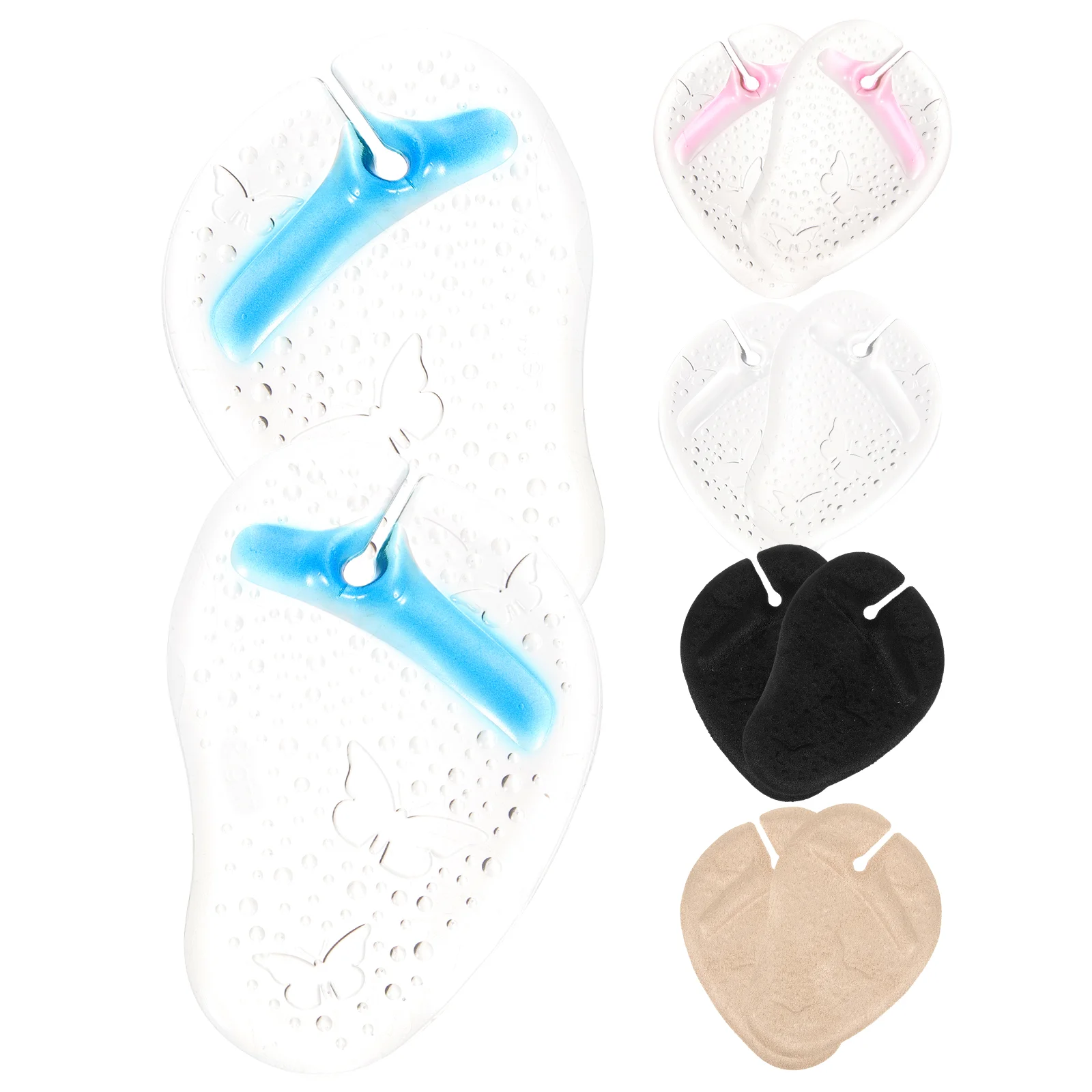 5 Pairs Metatarsal Forefoot Cushions Gel Thong Sandals Flops Toe Non Anti Blister Pain Relief Pads Women