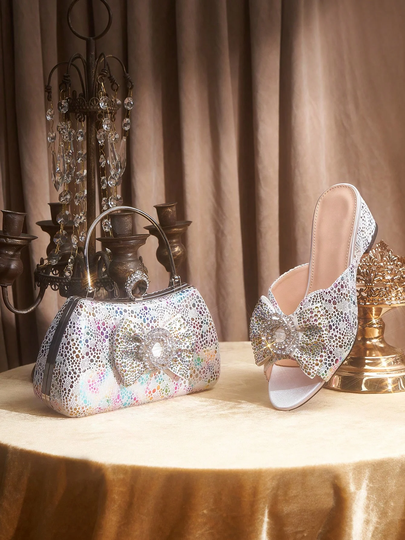 

High - end exquisite design new luxury shoes and handbag combination set, highlighting charm. Attend (western - style dinner