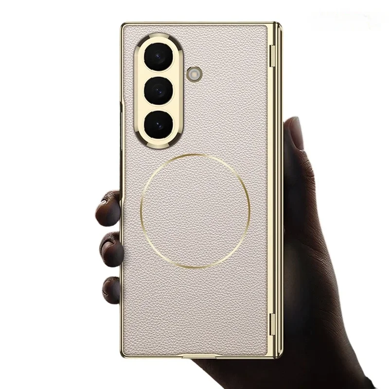 For Samsung Galaxy Z Fold 8 Ultra magnetic ring faux leather case hinge cover reinforced film lens protector luxury 5G edition