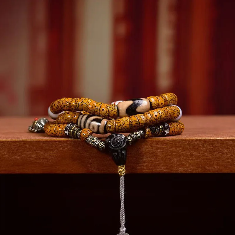 

108 семян Бодхи, луна, Будда, толстая кишка, многокруглый браслет, агат, бусины Дзи, культурные аксессуары