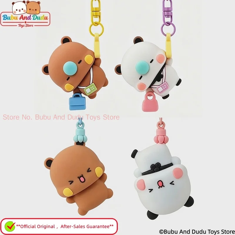 Official Original Panda Bubu And Dudu Keychain , Cartoon Cute Bubu And Yier Backpack Pendant Couple Keychain Gift