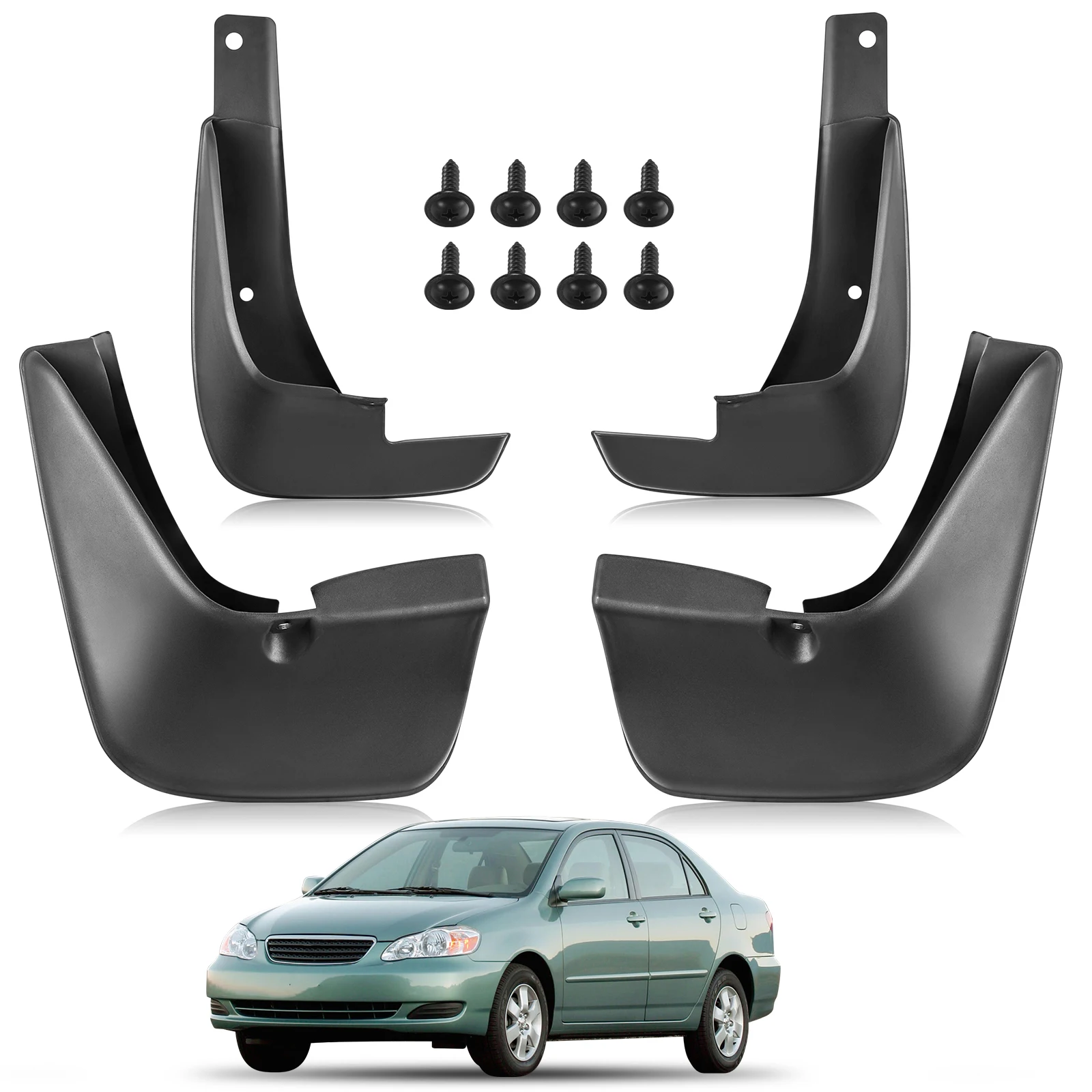 

Mud Flaps Splash Guards 4PCS Front & Rear Side Mud Guards Compatible with Toyota Corolla 2003-2008 (Sedan Only) 9th gen