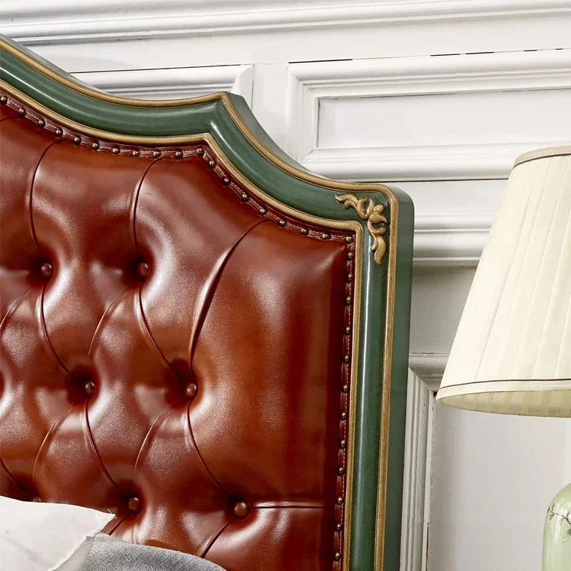 Massivholzbett, Doppel-Ehebett, einfaches Hauptschlafzimmerbett, 1,8 m, 1,5 m, leichter Luxus