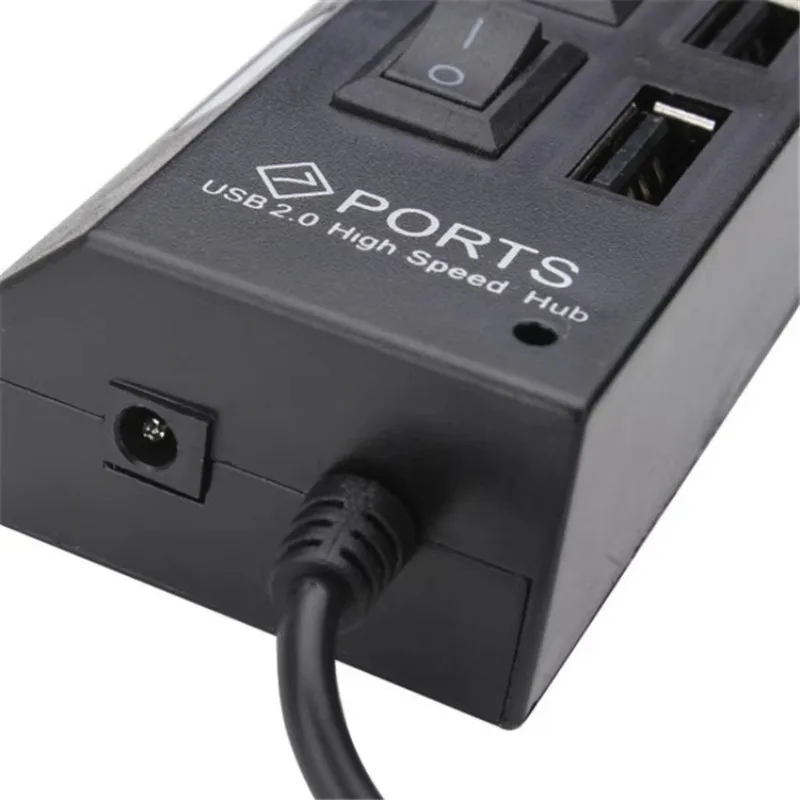 USB 7-Port Hub with Individual Switches, 7-Port Expansion Splitter