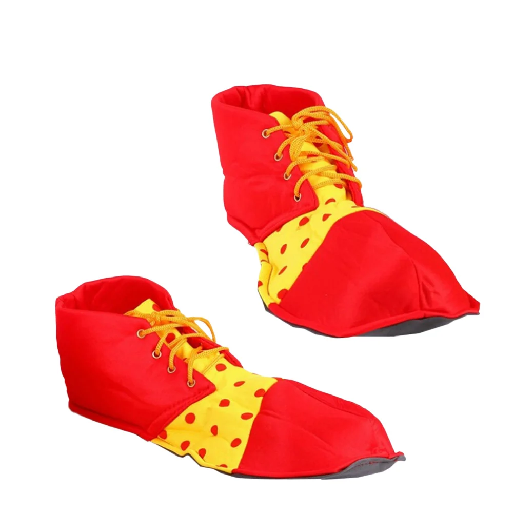 

Пара красных туфель клоуна, большой костюм клоуна, реквизит для выступлений, регулируемый галстук для карнавала на Хэллоуин