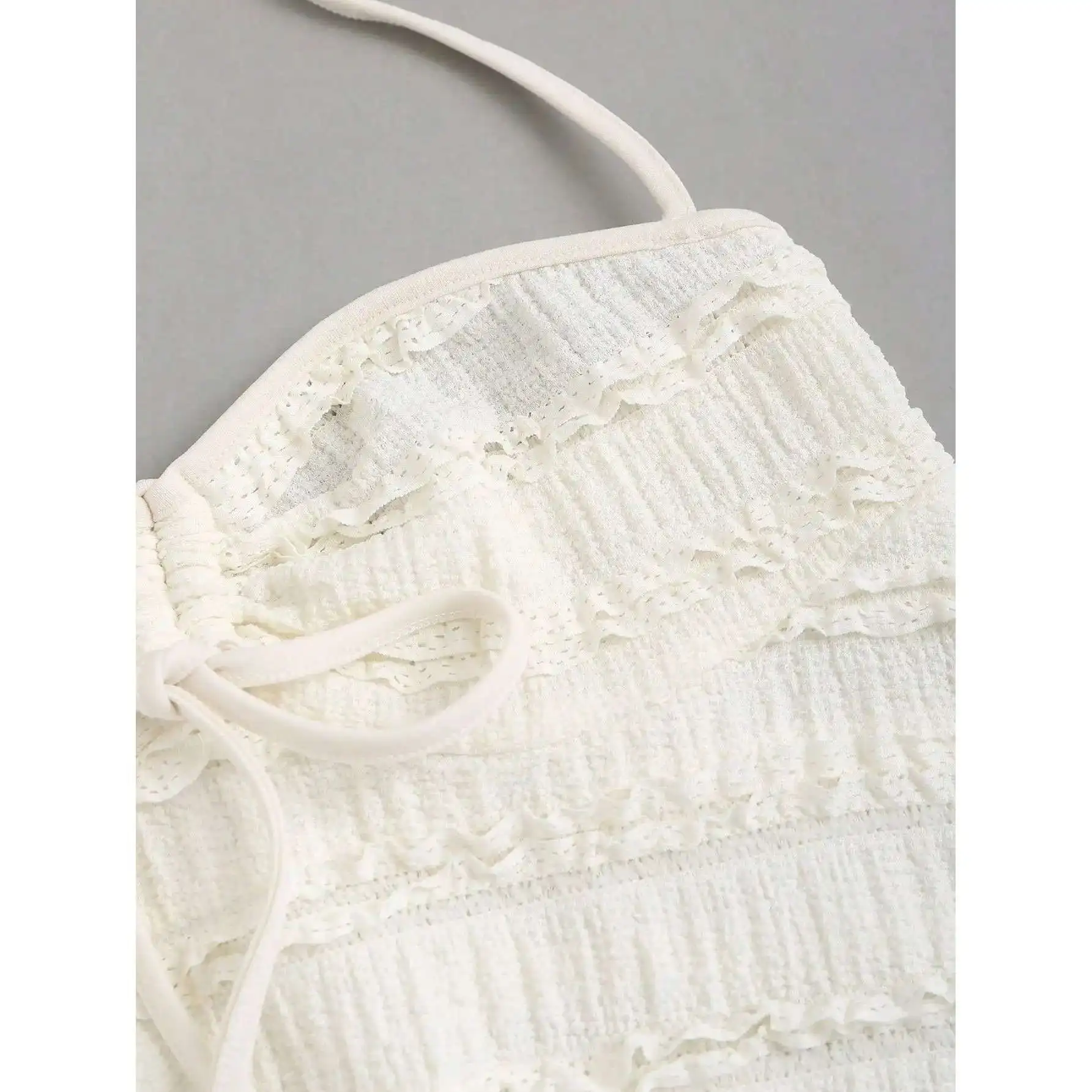 

Women's Summer Faion Casual Apricot Dstring Ne Knitted Top Ele Simple Sle Chinese Ethnic Clothing