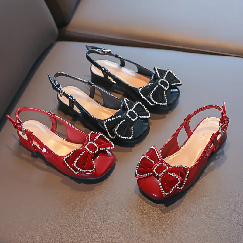 High Quality Women Sandals 2025summer New Girl Sandals Bow Princess Shoe Fashione Middle-aged Kid Shoe Designer Shoezapatos Niña