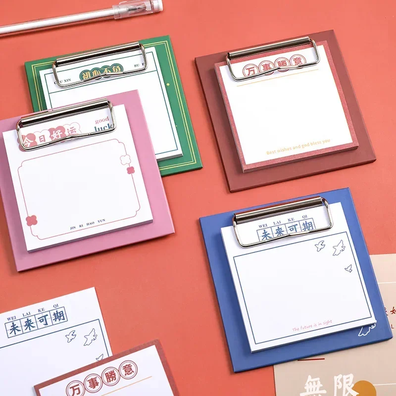 Portable Notebook Sticky Notes 30pcs/1pad Board Clip Mini Notepad Memo Pad Cute Kawaii School Stationery Supplies Sale