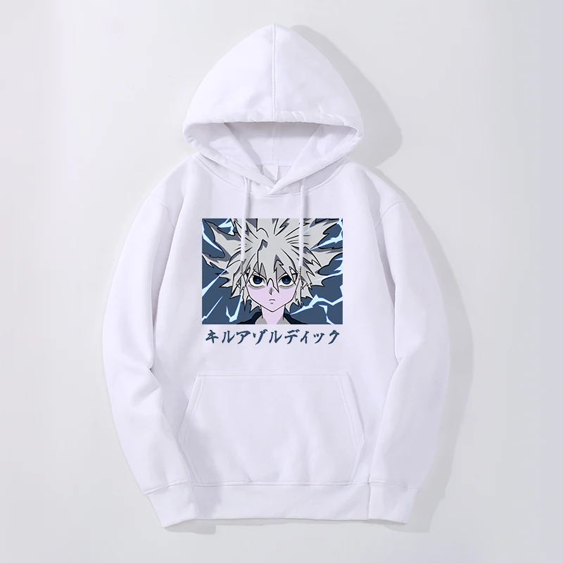 

2024 Autumn Winter Male Japan Anime HUNTER×HUNTER Oversize Thick Hoodie Sweatshirt Killua Zoldyck Warm Pullovers Fitness Hoody