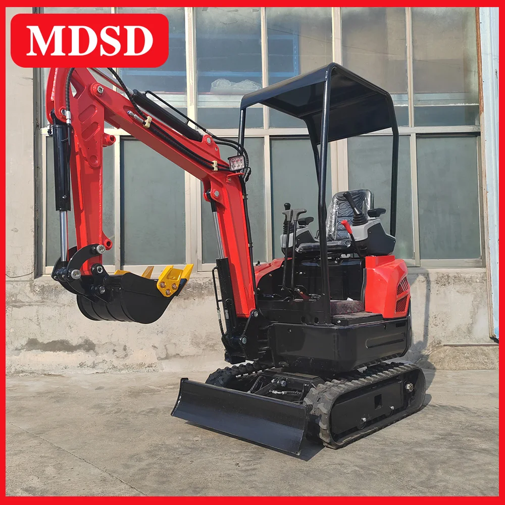 Miniescavadeira de esteira rolante Miniescavadeira de 2 toneladas Equipamento de construção multifuncional para venda com ensacador pequeno Entrega rápida