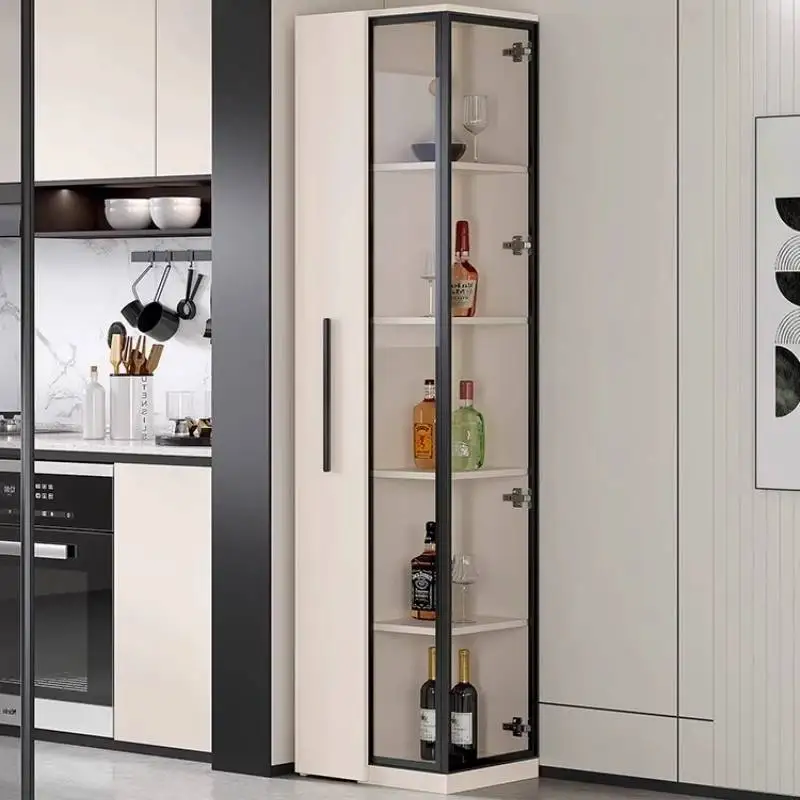 

White Drinks Display Cabinet Glass Led Modern Organizer Living Room Cabinets Storage Nordic Szafki Do Salonu Furniture Home