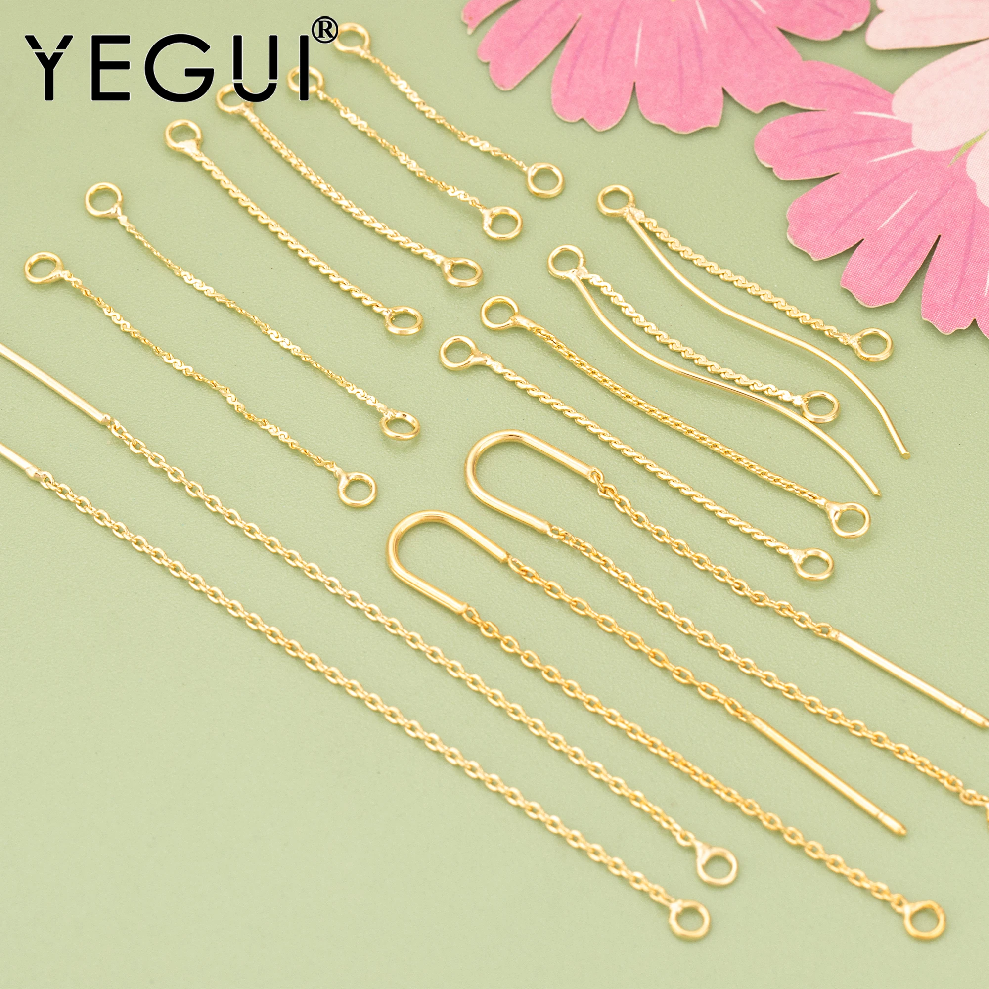 YEGUI,10pcs/lot,MF66,jewelry accessories,18k gold rhodium plated,copper,hand made,charms,diy earring line,jewelry making