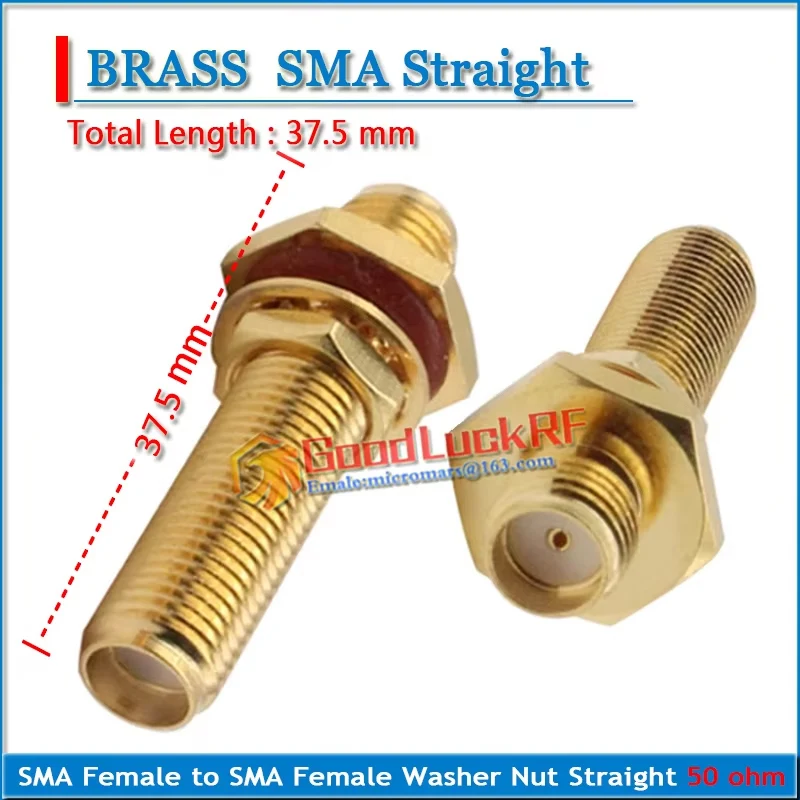 

SMA Female to SMA Female Waterproof O-ring Bulkhead Panel Mount Washer Nut 22.5 23.3 30 37.5mm Straight RF Connector Socket