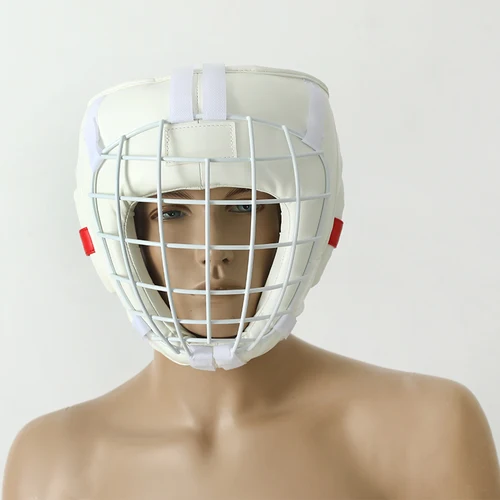 Imagen 2 del producto Casco de boxeo, máscara de malla metálica, equipo para la cabeza, Sparring, Kickboxing, Karate, Taekwondo, entrenamiento BJJ, casco integral de artes marciales