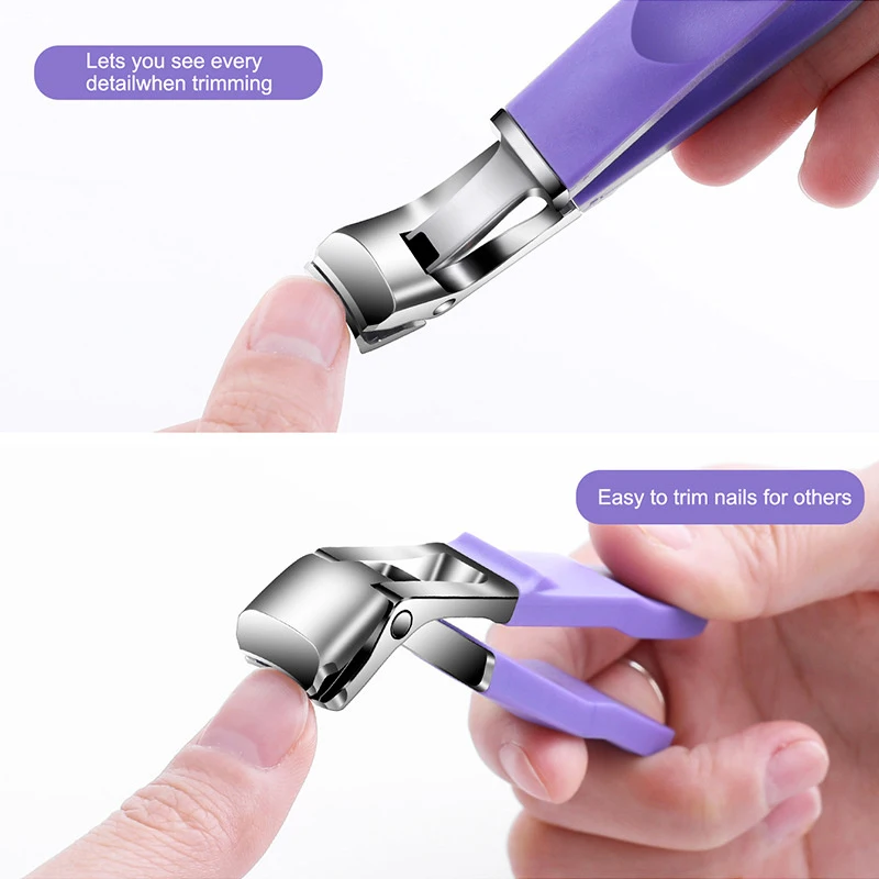 Novo anti-respingo de aço inoxidável cortador de unhas grande grosso duro especial tesoura de unhas alicate diagonal portátil ferramentas de manicure